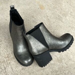 Chunky silver boots